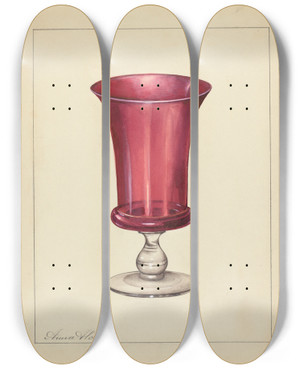 Triptych art skateboard deck of Anna Aloisi Vase_1 by Anna Aloisi