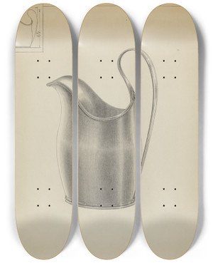 Triptych art skateboard deck of Simon Weiss Silver Creamer_3 by Simon Weiss