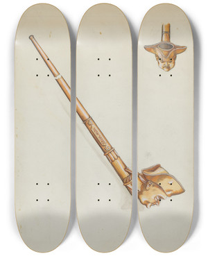 Triptych art skateboard deck of Mabel Ritter Pipe_2 by Mabel Ritter