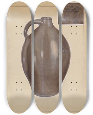 Triptych art skateboard deck of John Dana Jug_1 by John Dana (1935)