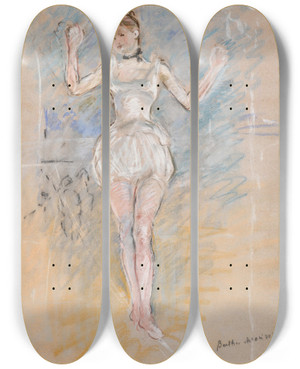 Triptych art skateboard deck of Berthe Morisot Danseuse De Corde by Berthe Morisot (1841-1895)