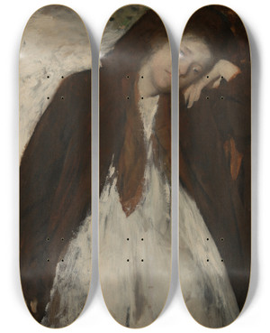 Triptych art skateboard deck of Edgar Degas The Convalescent by Edgar Degas (1834-1917)