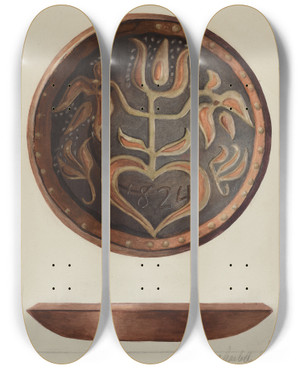Triptych art skateboard deck of Charlotte Sperber Pa German Plate_2 by Charlotte Sperber