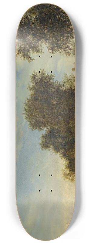 Jacob Salomonsz. van Ruysdael - A River Landscape With A Ferry Boat 8.25 inch art skate deck
