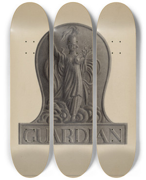 Triptych art skateboard deck of Herman Bader Firemark_6 by Herman Bader