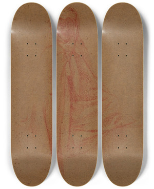 Triptych art skateboard deck of Louisfranois Cabanes Arabe by Louis-Franois Cabanes (1867-1947)