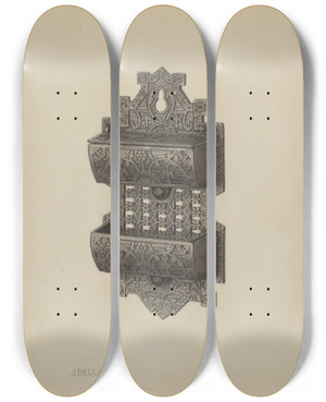Triptych art skateboard deck of Julius Bellamy Match Safe_3 by Julius Bellamy