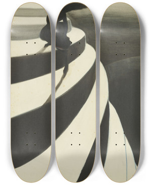 Triptych art skateboard deck of Lon Spilliaert Vertigo by Leon Spilliaert (1881-1946)