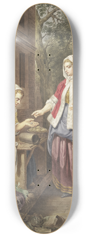 Jacobus Buys - Eine Dame mit einem Knaben kauft pfel ein 8.25 inch art skate deck