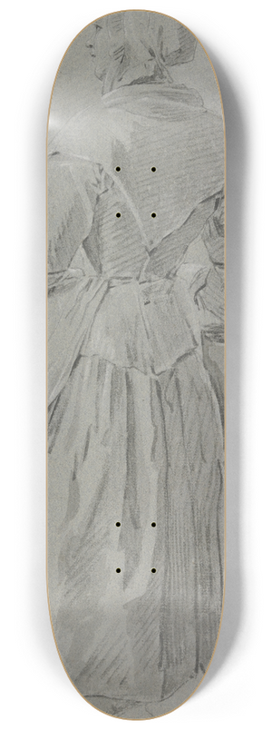 Jacobus Johannes Lauwers - Eine Magd mit einem Henkelkorb in Rckenansicht im verlornen Profil nach links 8.25 inch art skate deck