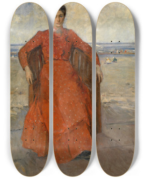 Triptych art skateboard deck of Richard Baseleer Madame Richard Baseleer by Richard Baseleer