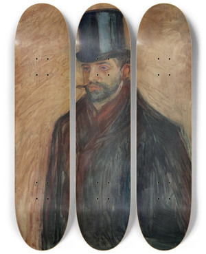 Triptych art skateboard deck of Edvard Munch Julius Meiergraefe by Edvard Munch (1863-1944)