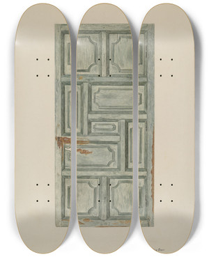 Triptych art skateboard deck of Angeline Starr Panel Door by Angeline Starr
