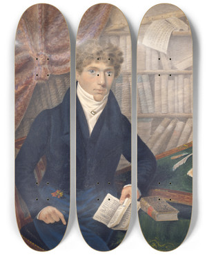 Triptych art skateboard deck of Edward Heaton Rev George Heaton Ma by Edward Heaton (1824)