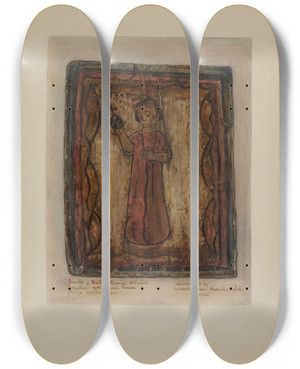 Triptych art skateboard deck of Maude Valle Santo_4 by Maude Valle
