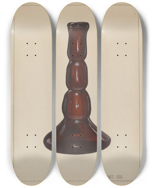 Triptych art skateboard deck of Janet Riza Candlestick_8 by Janet Riza (20-)