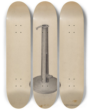 Triptych art skateboard deck of Holger Hansen Candlestick_1 by Holger Hansen
