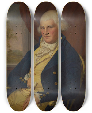 Triptych art skateboard deck of Charles Willson Peale William Whetcroft by Charles Willson Peale (1741-1827)