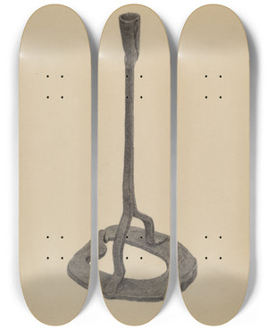 Triptych art skateboard deck of Mildred Ford Candle Holder by Mildred Ford (20-)