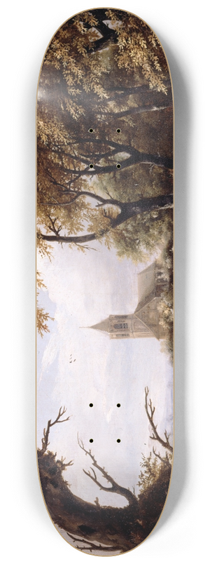 Jacob van Ruisdael - Landscape with a Church 8.25 inch art skate deck