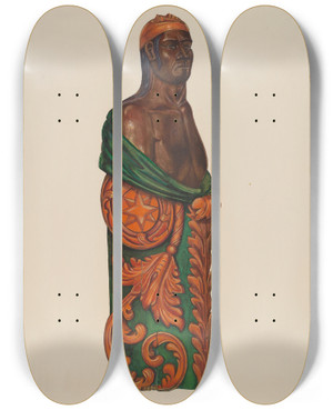 Triptych art skateboard deck of Frank Gray Figurehead by Frank Gray