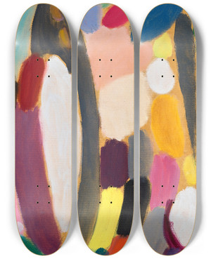 Triptych art skateboard deck of Alexej Von Jawlensky Variation_3 by Alexej Von Jawlensky (1864-1941)