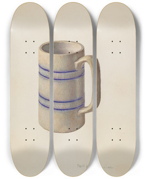Triptych art skateboard deck of Carl Buergerniss Stone Mug by Carl Buergerniss (20-)