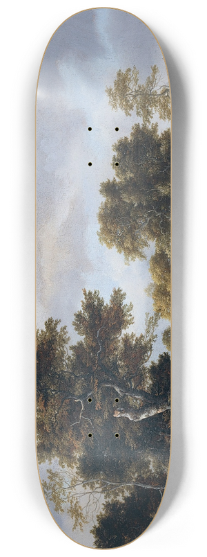 Jacob van Ruisdael - Wooded Landscape with a Stream 8.25 inch art skate deck