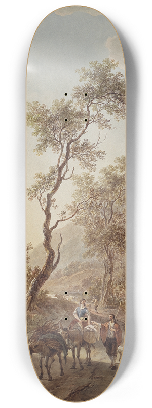Jacob van Strij - Italianate Landscape with Shepherd and Shepherdess on a Path 8.25 inch art skate deck