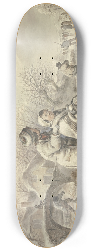 Jacob van Strij - Winterlandschaft mit Schlittschuhlufern 8.25 inch art skate deck