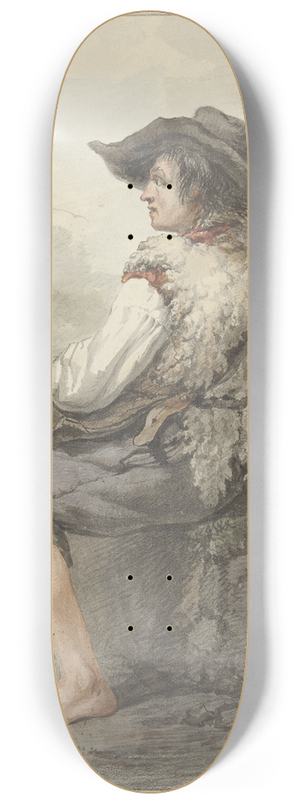 Jacob van Strij - Zittende jongen met hoed en schapenvacht, naar links 8.25 inch art skate deck