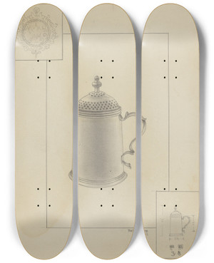 Triptych art skateboard deck of Michael Fenga Silver Dredger by Michael Fenga (20-)