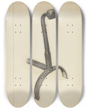 Triptych art skateboard deck of Alexander Berth Andiron by Alexander Berth