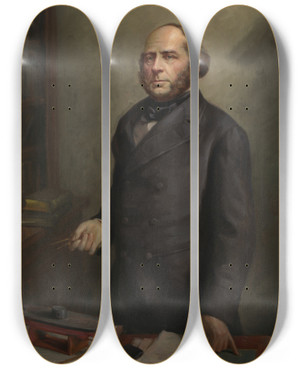 Triptych art skateboard deck of Arvid Frederick Nyholm John Ericsson by Arvid Frederick Nyholm