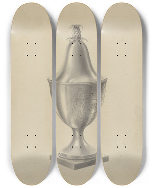 Triptych art skateboard deck of Simon Weiss Silver Sugar Bowl_4 by Simon Weiss