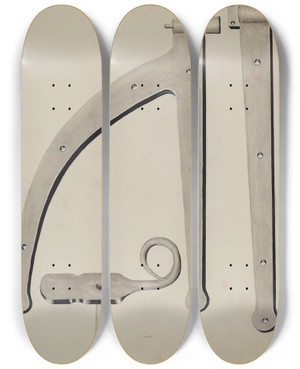 Triptych art skateboard deck of James M Lawson Shutter Hinge And Fastener_1 by James M Lawson