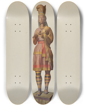 Triptych art skateboard deck of Robert Wr Taylor Cigar Store Indian_4 by Robert W R Taylor (20-)