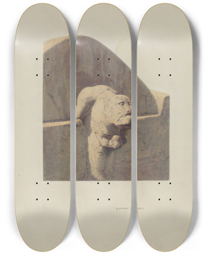 Triptych art skateboard deck of Raymond E Noble Water Spout Sandstone by Raymond E Noble