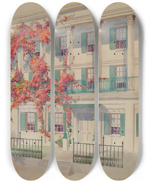 Triptych art skateboard deck of Gilbert Sackerman Collonade by Gilbert Sackerman (20-)