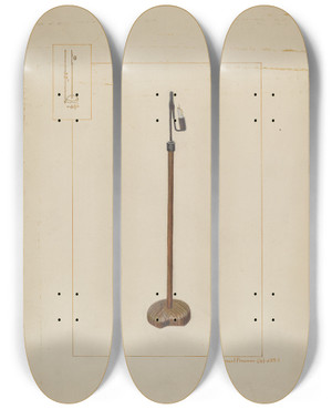 Triptych art skateboard deck of Samuel Fineman Combination Rush Candle Stand by Samuel Fineman