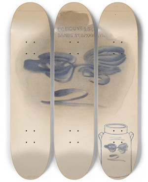 Triptych art skateboard deck of George Loughridge Jar_3 by George Loughridge (20-)