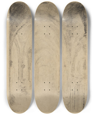 Triptych art skateboard deck of James Ensor De Crypte by James Ensor (1860-1949)