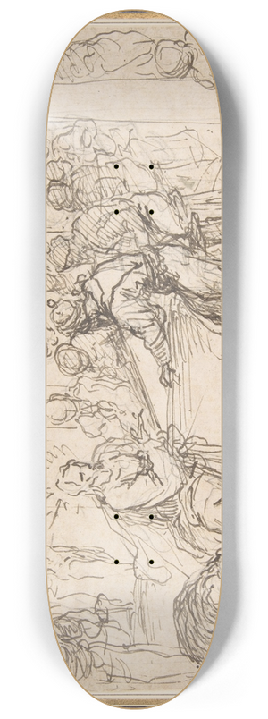 Jacopo Palma il Giovane - Penitent Woman Anointing the Feet of Christ at the Table of Simon the Pharisee 8.25 inch art skate deck