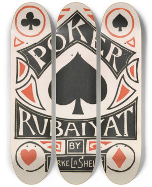 Triptych art skateboard deck of Frank Holme Frontispiece by Frank Holme (1868-1904)