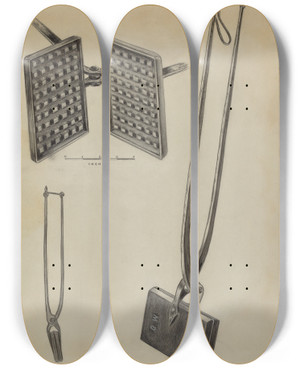 Triptych art skateboard deck of Holger Hansen Waffle Iron by Holger Hansen