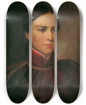 Triptych art skateboard deck of Moritz Michael Daffinger Der Junge Kaiser Franz Joseph I by Moritz Michael Daffinger (1790-1849)