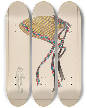 Triptych art skateboard deck of Frank Nelson Bonnet by Frank Nelson