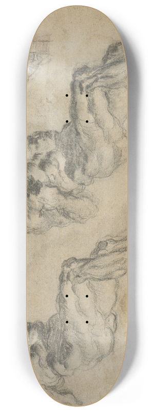 Jacopo Tintoretto - Studies of a Statuette of Atlas 8.25 inch art skate deck Jacopo Tintoretto - Studies of a Statuette of Atlas 8.25 inch art skate deck
