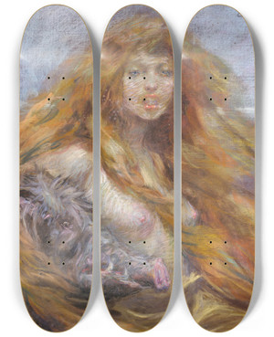 Triptych art skateboard deck of Alice Pike Barney Circe by Alice Pike Barney (1857-1931)