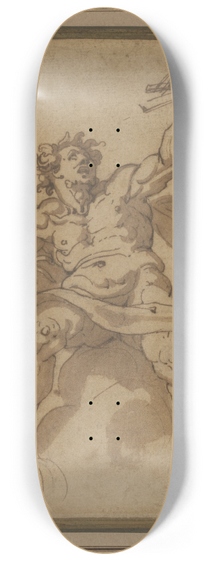 Jacopo Zucchi - An allegory of Architecture; A male figure with twoputti 8.25 inch art skate deck